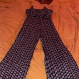Blue stripe jumpsuit/romper